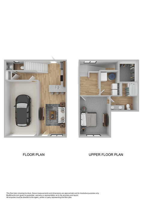 Floor plan for 1 bed, 1.5 baths, 933 sqft